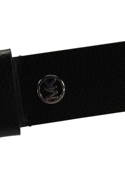 Michael Kors Mens Leather MK Embellished Buckle Belt Black Size S
