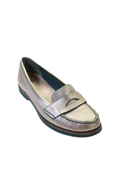 Cole Haan Womens Patent Leather Slip On Flat Loafers Shoes Gold Size 9B