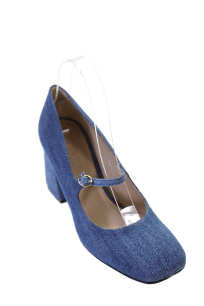 M.Gemi Womens Denim Block High Heels Mary Jane Shoes Blue Size 7