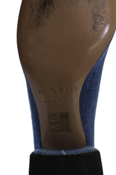M.Gemi Womens Denim Block High Heels Mary Jane Shoes Blue Size 7