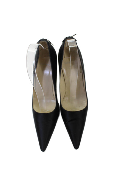 Vera Wang Womens Leather Pointed Toe High Heels Pumps Shoes Black Size 7M