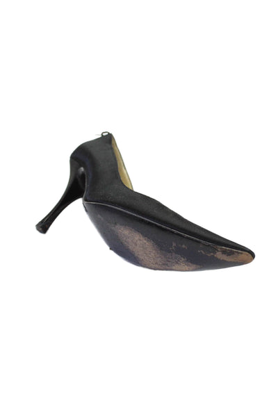 Vera Wang Womens Leather Pointed Toe High Heels Pumps Shoes Black Size 7M