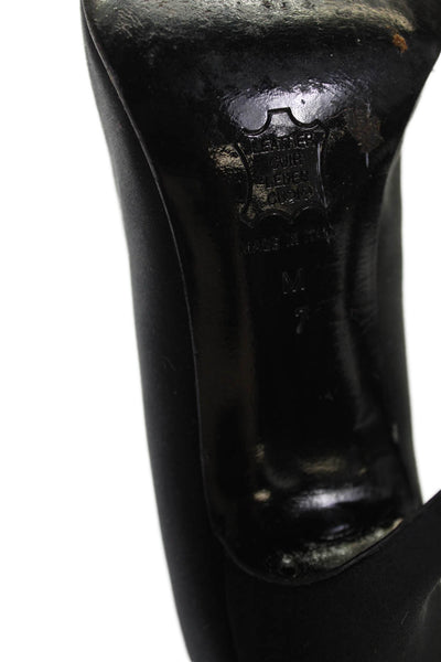Vera Wang Womens Leather Pointed Toe High Heels Pumps Shoes Black Size 7M