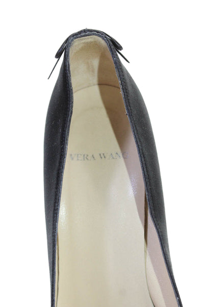 Vera Wang Womens Leather Pointed Toe High Heels Pumps Shoes Black Size 7M
