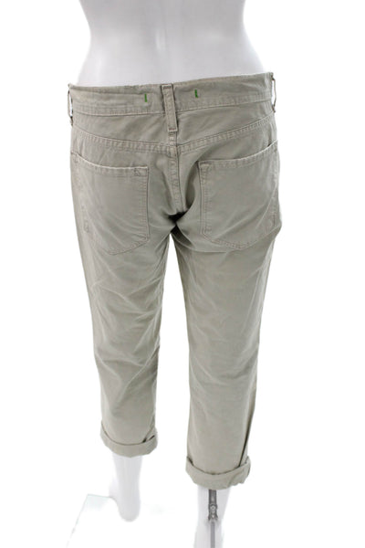 J Brand Women Cropped Khakis Gray Cotton Button Size 27