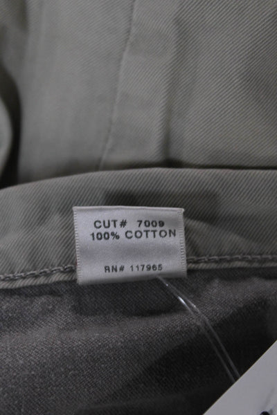 J Brand Women Cropped Khakis Gray Cotton Button Size 27