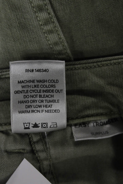 Amo Unisex Cropped Chino Pants Green Button Size 28