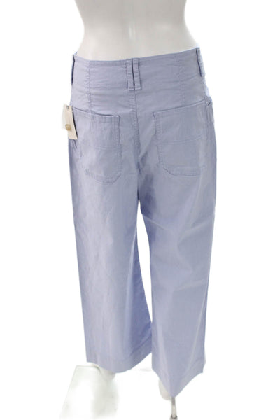 Anthropologie Womens Light Blue Cropped Pants Button Closure Size 28