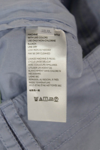 Anthropologie Womens Light Blue Cropped Pants Button Closure Size 28