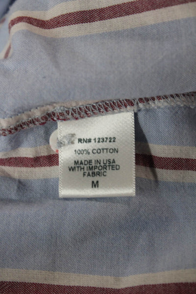 Xirena Womens Button-Up Striped Light Blue Cotton Long Sleeve Size M