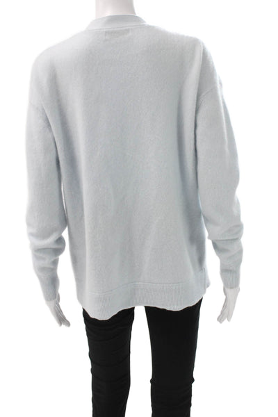 Naadam Unisex Light Blue 100% Cashmere V Neck Cardigan Long Sleeve Size M