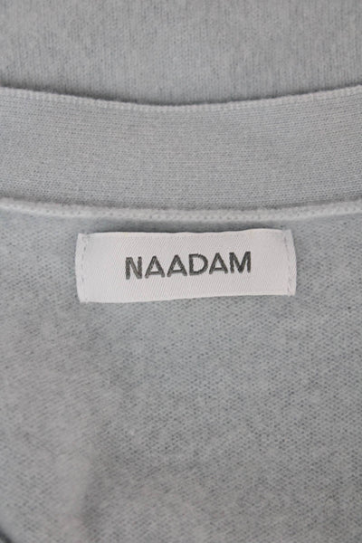 Naadam Unisex Light Blue 100% Cashmere V Neck Cardigan Long Sleeve Size M