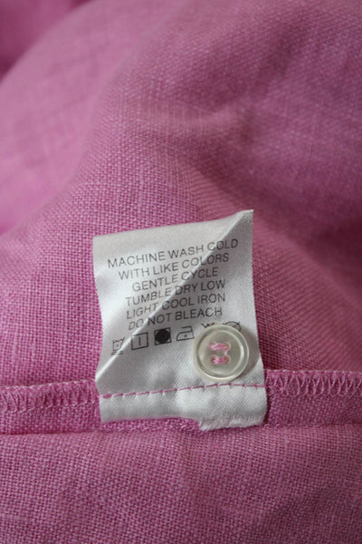 Xirena Womens Camisole Pink 100% Linen Sleeveless Button Bohemian Size S