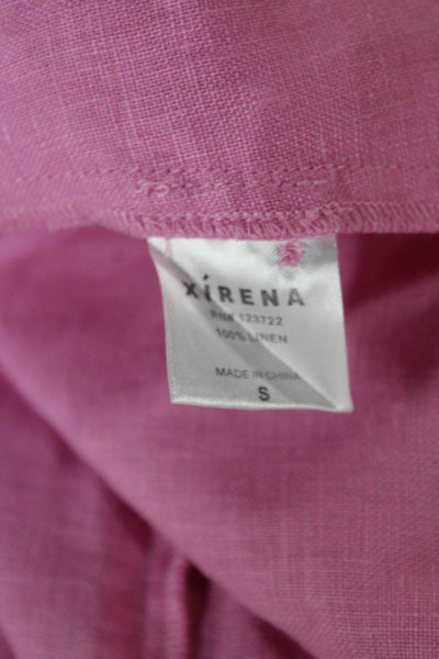 Xirena Womens Camisole Pink 100% Linen Sleeveless Button Bohemian Size S