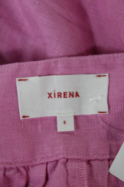 Xirena Womens Camisole Pink 100% Linen Sleeveless Button Bohemian Size S