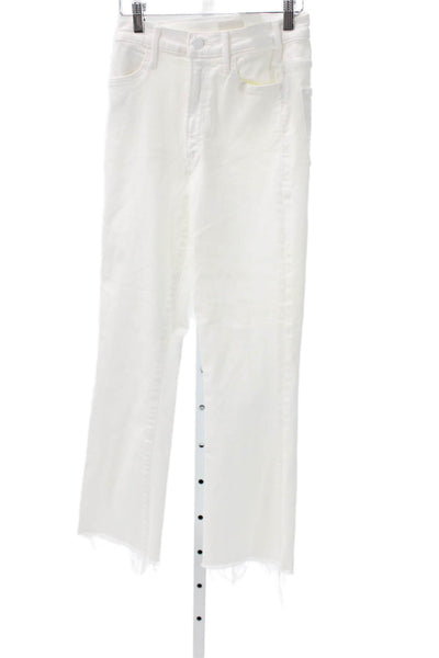 Mother Womens Ankle Cropped High Waist White Denim Jeans Size 26