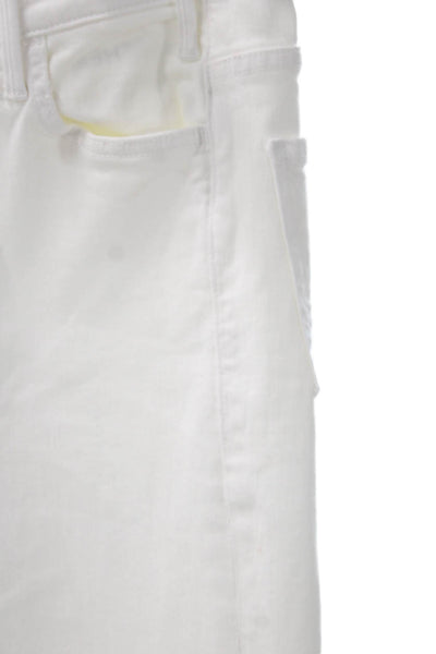 Mother Womens Ankle Cropped High Waist White Denim Jeans Size 26