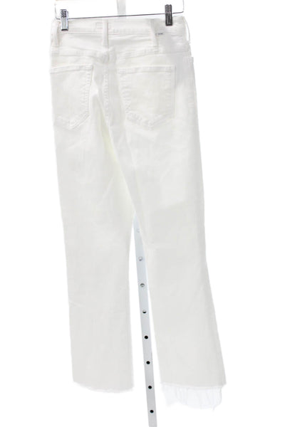 Mother Womens Ankle Cropped High Waist White Denim Jeans Size 26