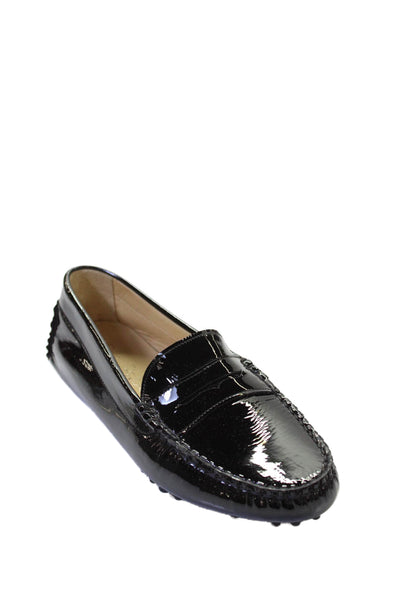 Paolo Bentini Womens Patent Leather Driving Loafers Black Size 40.5 10.5