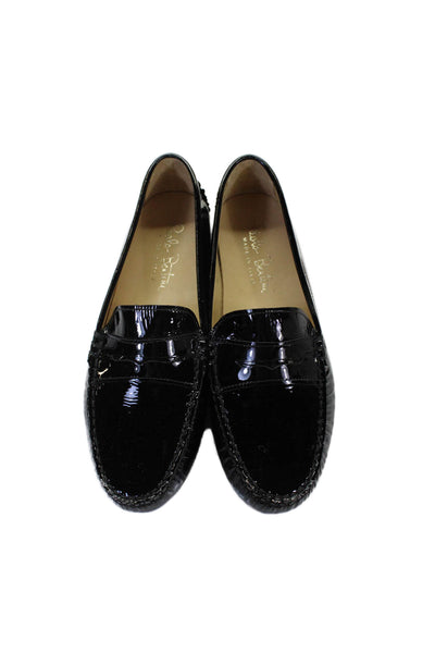 Paolo Bentini Womens Patent Leather Driving Loafers Black Size 40.5 10.5