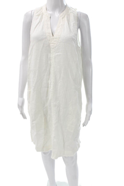 Splendid Womens Shift Shirt Dress White Sleeveless V-Neck Size S