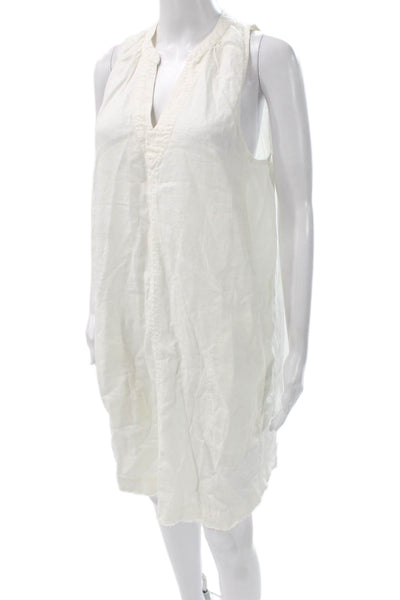 Splendid Womens Shift Shirt Dress White Sleeveless V-Neck Size S