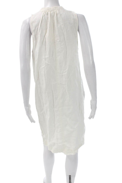 Splendid Womens Shift Shirt Dress White Sleeveless V-Neck Size S