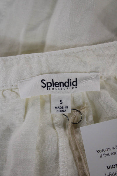 Splendid Womens Shift Shirt Dress White Sleeveless V-Neck Size S