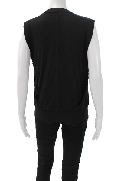 Splendid Women Black Sleeveless Crew Neck Top Solid Size S