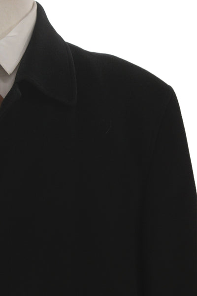 Movimento Mens Black 100% Cashmere Collared Overcoat Solid Fall Size 54