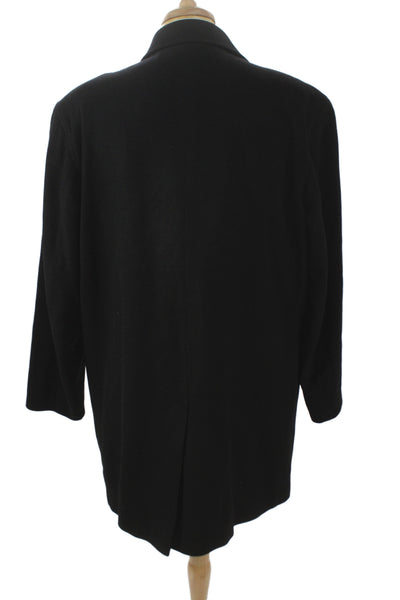 Movimento Mens Black 100% Cashmere Collared Overcoat Solid Fall Size 54