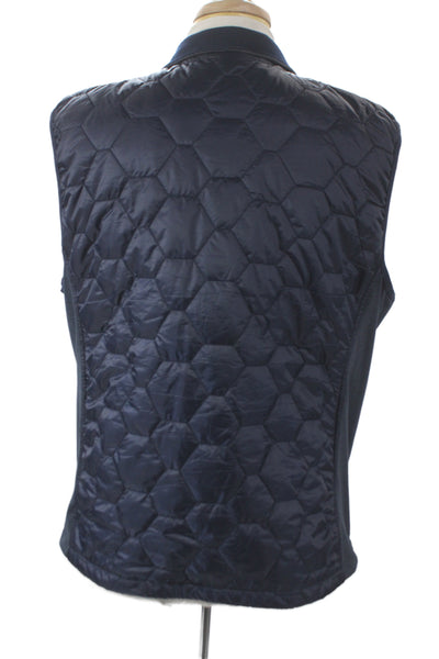 Puma Mens Quilted Puffer Vest Dark Blue Zip High Neck Sports Size XL