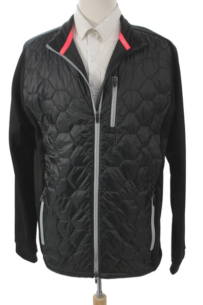 Puma Mens Quilted Windbreaker High Neck Zip Black Size L
