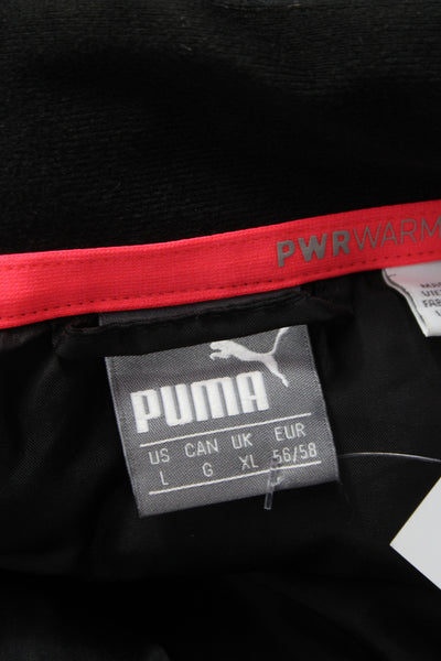 Puma Mens Quilted Windbreaker High Neck Zip Black Size L