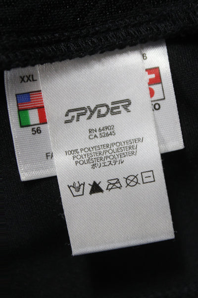 Spyder Mens Full-Zip Hoodie Black 100% Polyester Collared Size 2XL