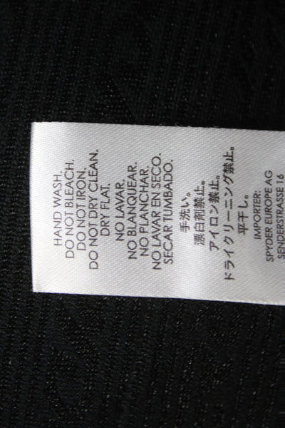 Spyder Mens Full-Zip Hoodie Black 100% Polyester Collared Size 2XL
