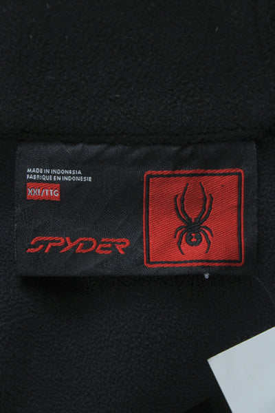Spyder Mens Full-Zip Hoodie Black 100% Polyester Collared Size 2XL