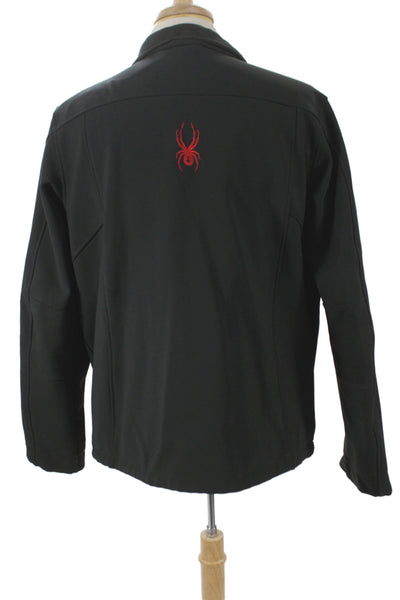 Spyder Mens Military Windbreaker Jacket Black Zip Size XL