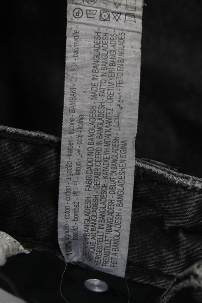 Zara Womens Mom Jeans Black High Rise 100% Cotton Size 2