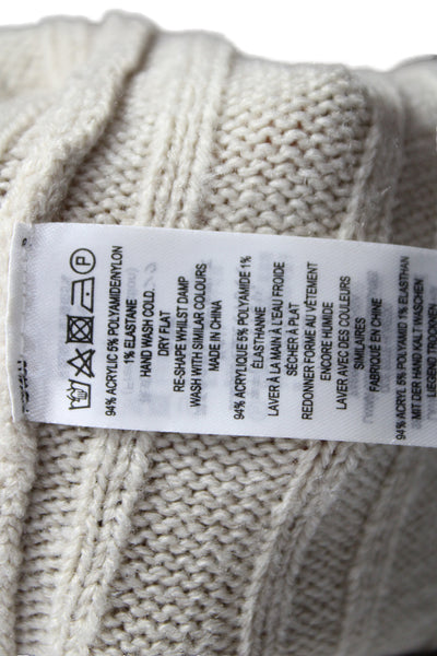 French Connection Women Sweater Dress Beige Mock Neck Long Sleeve Size M