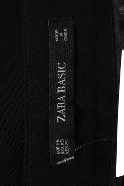 Zara Womens Ankle Cropped Dress Pants Black Size XS