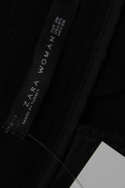 Zara Women Ankle Cropped Dress Pants Black Size 4