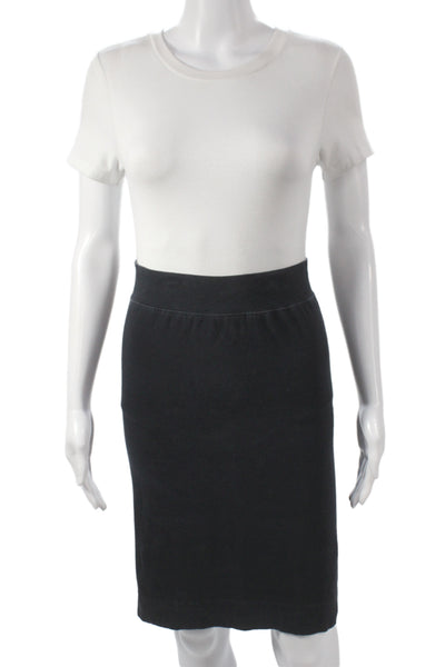 Hard Tail Womens Straight Pencil Skirt Black Cotton Lycra Size S
