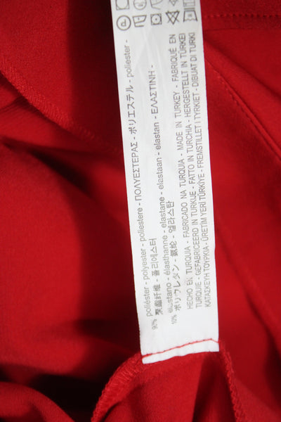 Zara Basic Womens Red Mini Wrap Skirt Cotton Lycra Size S