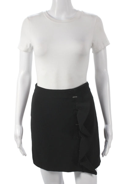 Zara Basic Womens Mini Straight Pencil Skirt Black Polyester Elastane Size XS