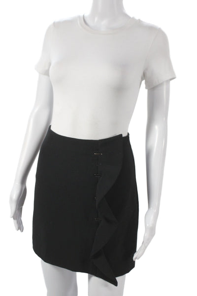 Zara Basic Womens Mini Straight Pencil Skirt Black Polyester Elastane Size XS