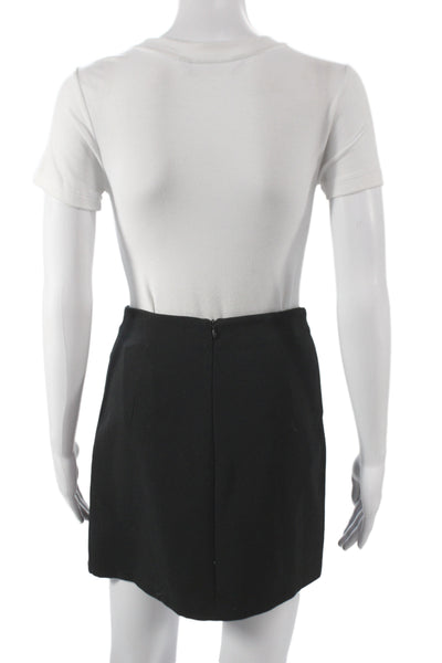 Zara Basic Womens Mini Straight Pencil Skirt Black Polyester Elastane Size XS