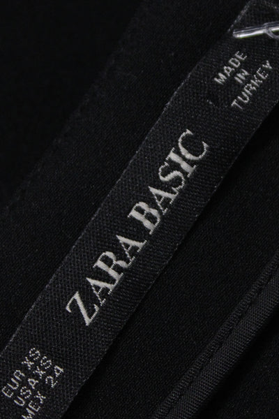 Zara Basic Womens Mini Straight Pencil Skirt Black Polyester Elastane Size XS