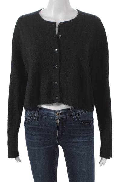 Wilfred Women Cardigan Sweater Black Button Long Sleeve Crew Neck Size S