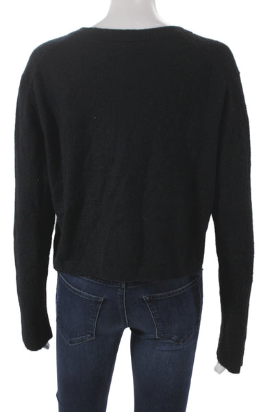 Wilfred Women Cardigan Sweater Black Button Long Sleeve Crew Neck Size S